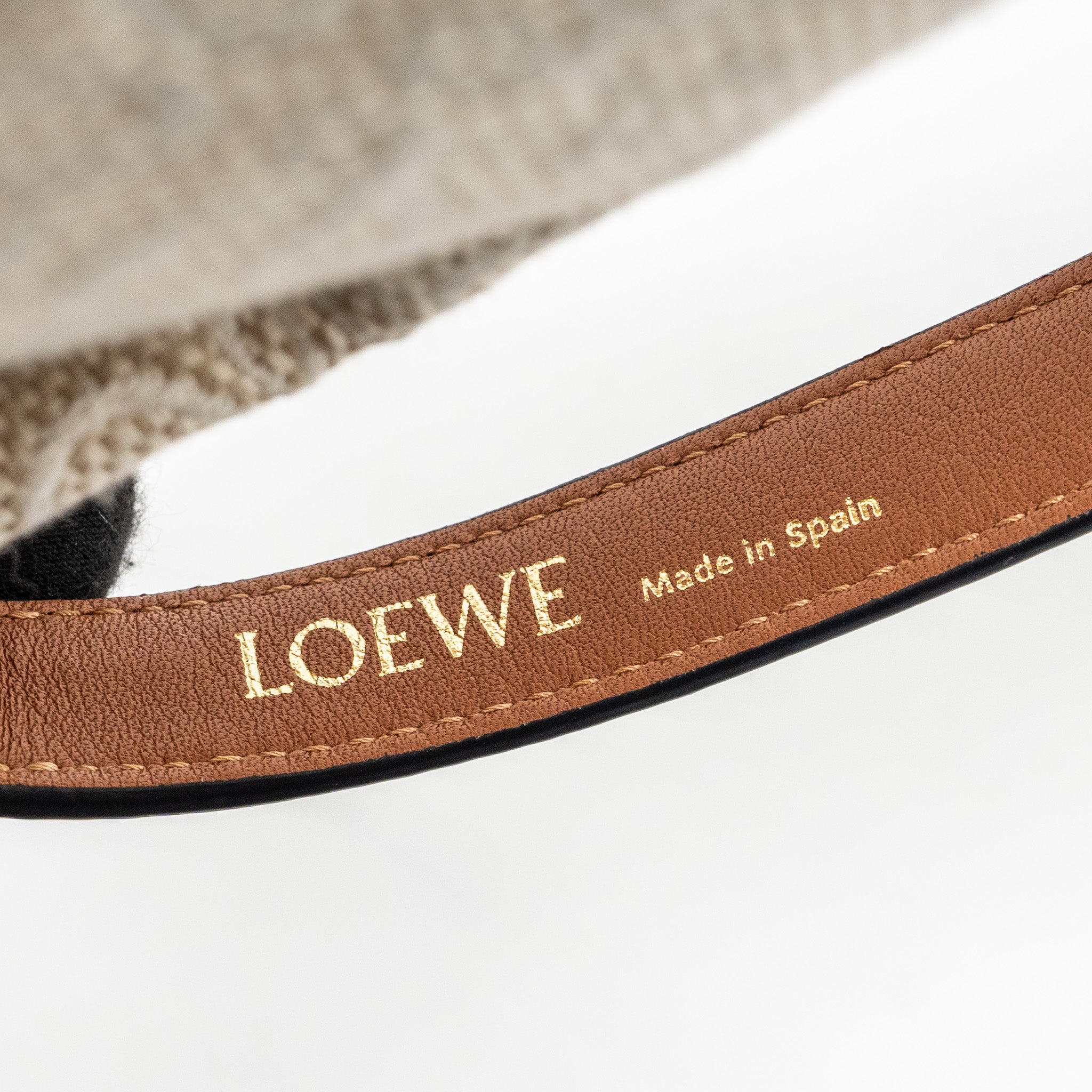 LOEWE SMALL CUBI BAG ANAGRAM JACQUARD CANVAS / CALFSKIN BEIGE / TAN GHW