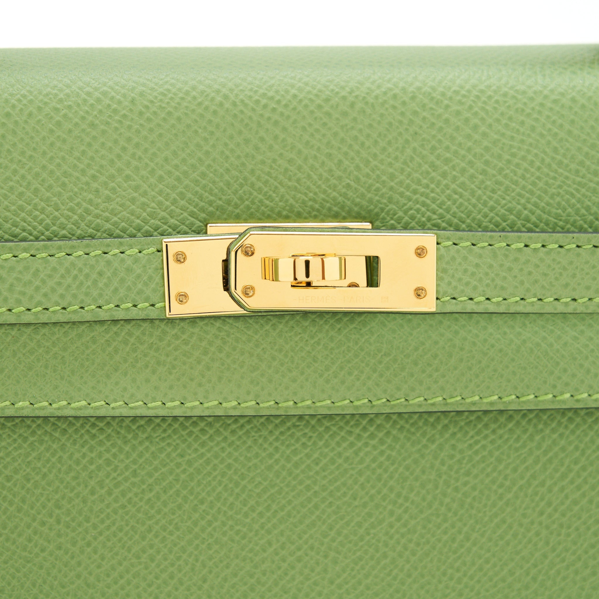 HERMES KELLY 25 SELLIER EPSOM VERT CRIQUET GHW