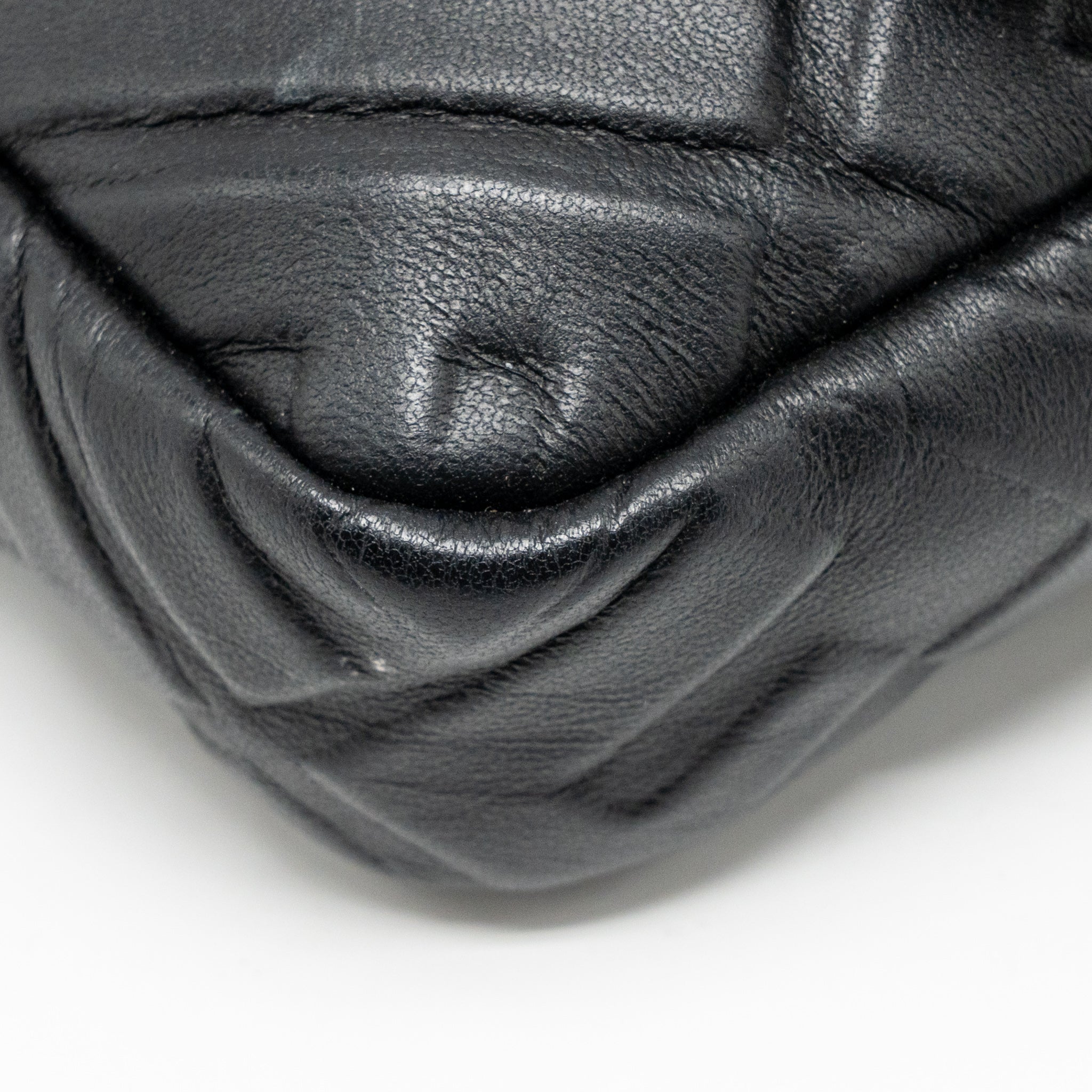 FENDI MINI BAGUETTE BAG FF MOTIF LAMBSKIN BLACK GHW
