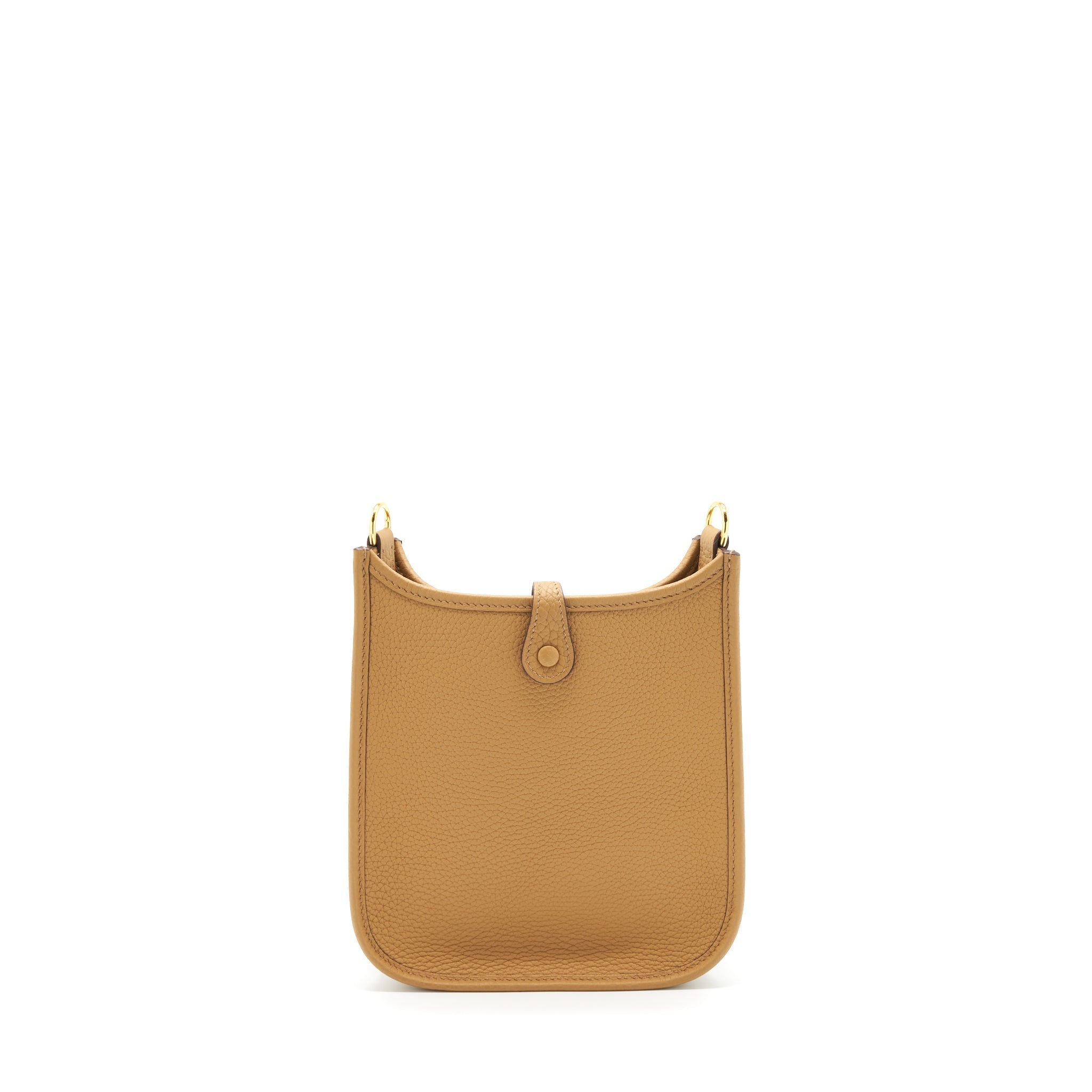 HERMES MINI EVELYNE CLEMENCE BISCUIT / CAMEL GHW