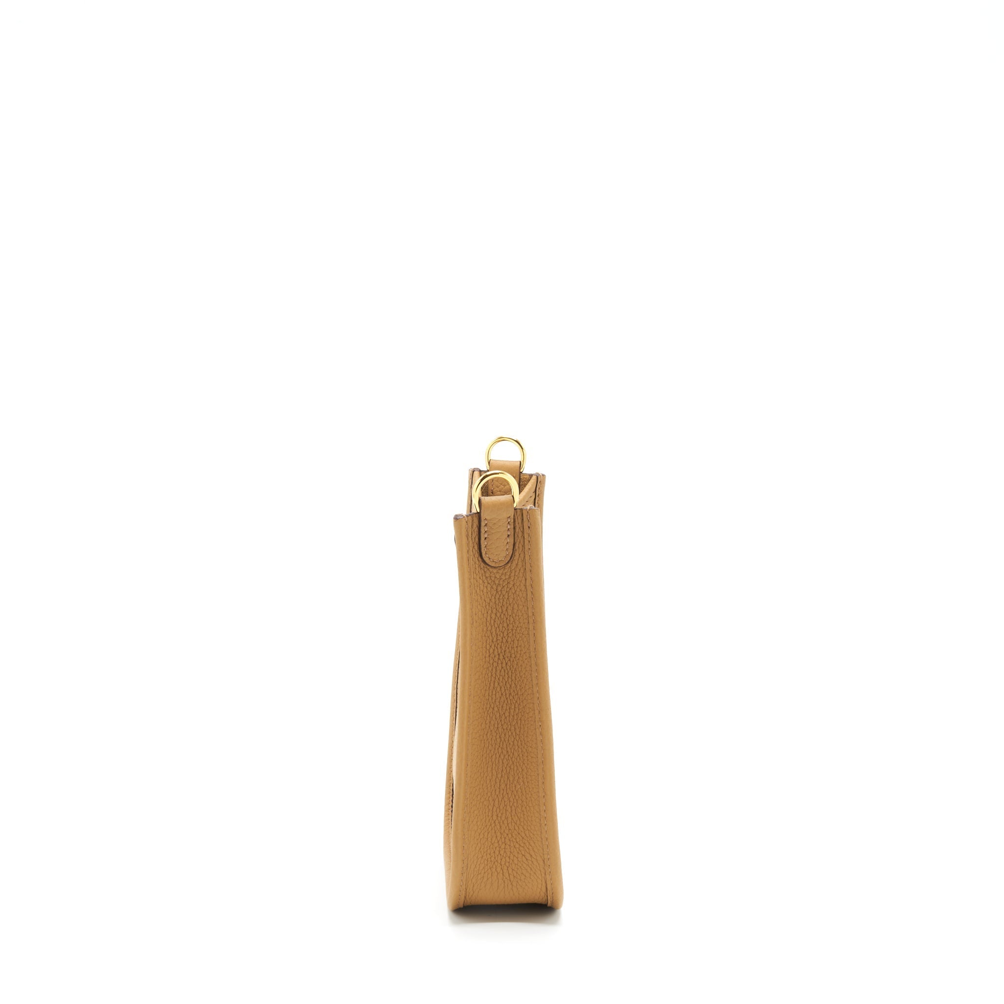 HERMES MINI EVELYNE CLEMENCE BISCUIT / CAMEL GHW
