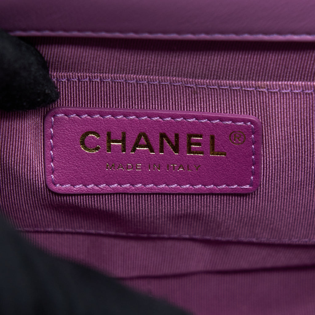CHANEL SQUARE FLAP BAG LAMBSKIN LIGHT PURPLE BRUSHED GHW