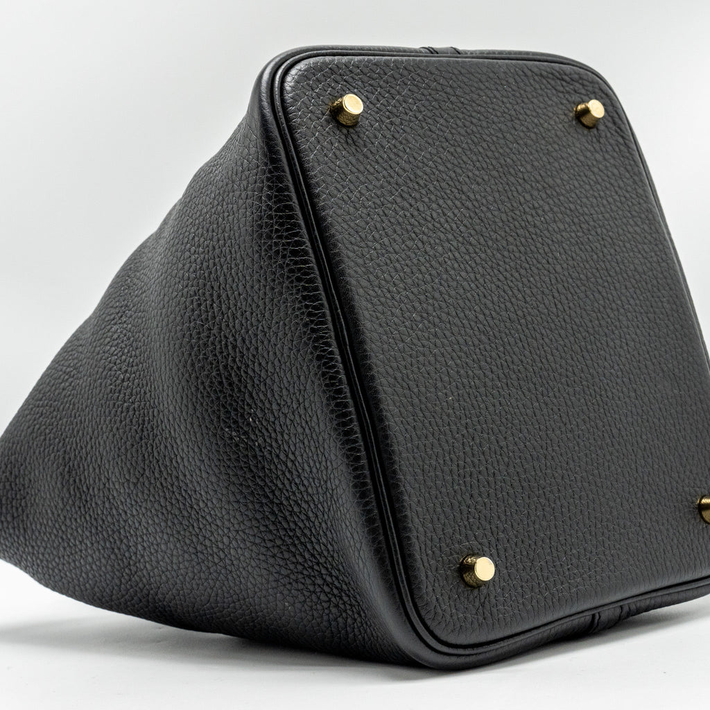 HERMES PICOTIN 22 LOCK BAG CLEMENCE BLACK GHW