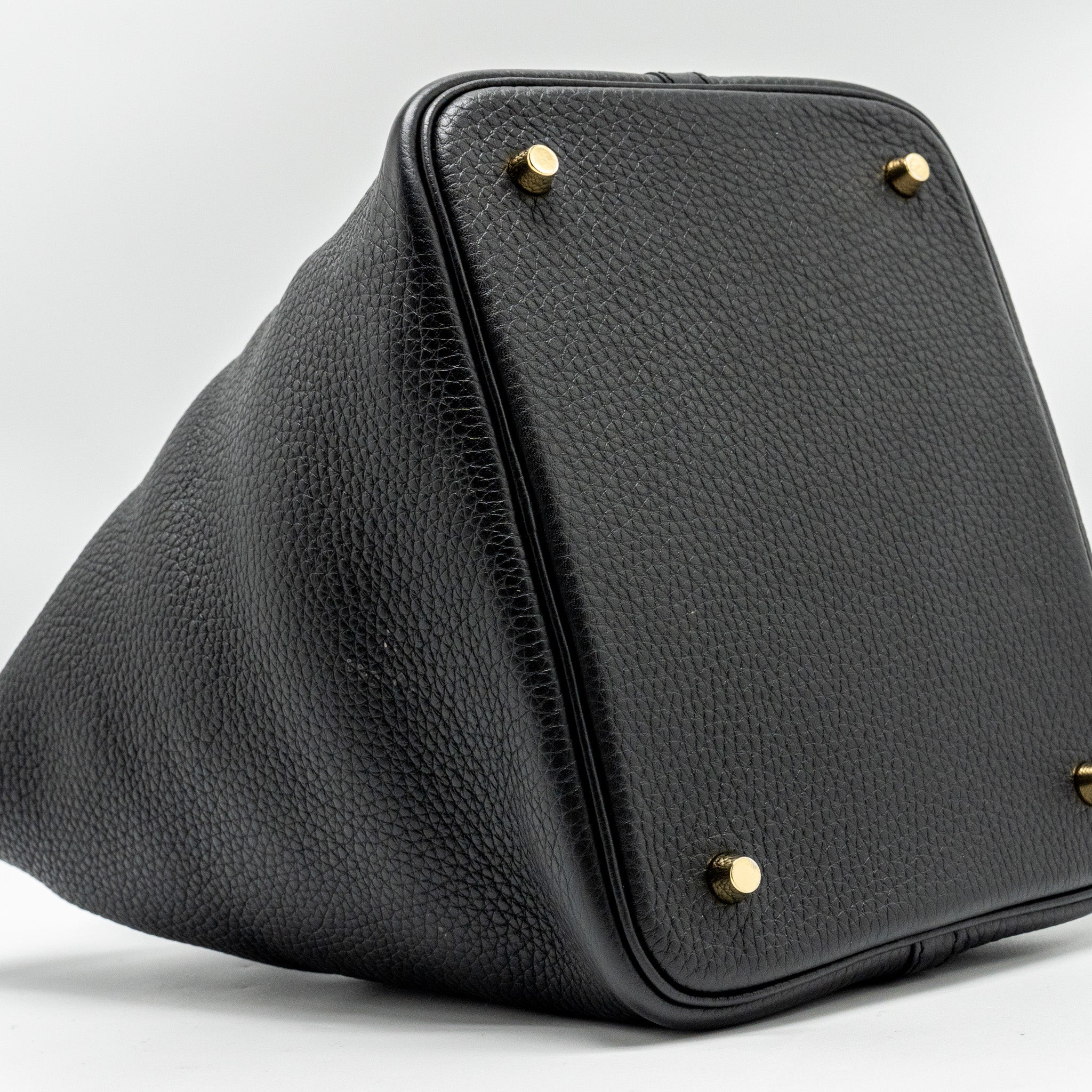 HERMES PICOTIN 22 LOCK BAG CLEMENCE BLACK GHW