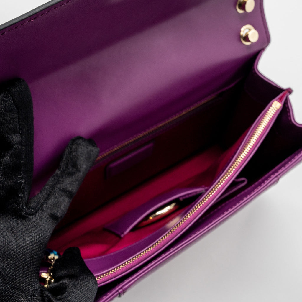 BVLGARI SERPENTI FOREVER  SHOULDER BAG CALFSKIN PURPLE LGHW