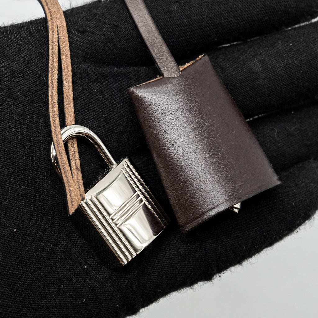 HERMES HERBAG 31 ZIP BAG CANVAS / HUNTER EBENE / ECRU SHW