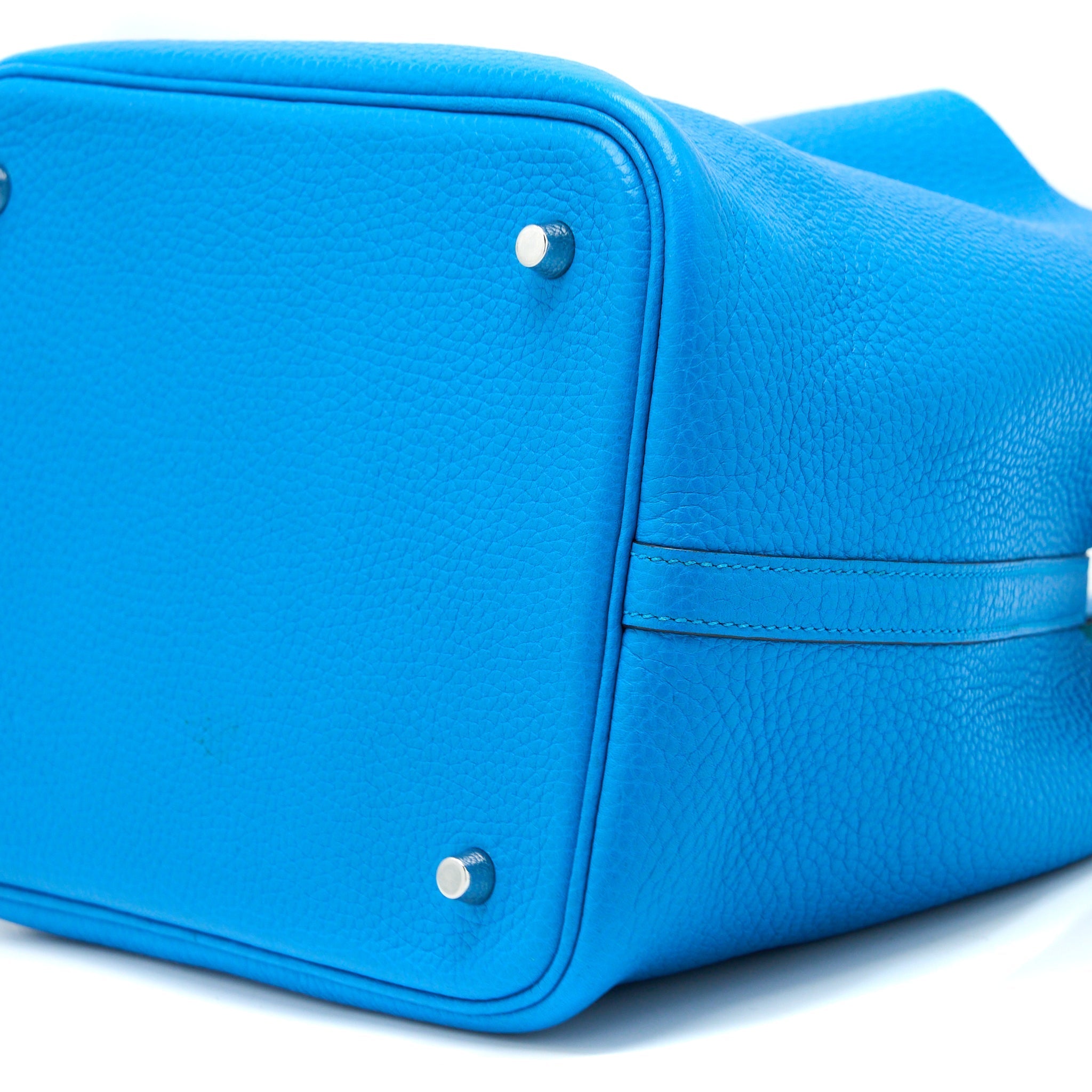 HERMES PICOTIN 22 LOCK BAG CLEMENCE T7 BLUE HYDRA SHW