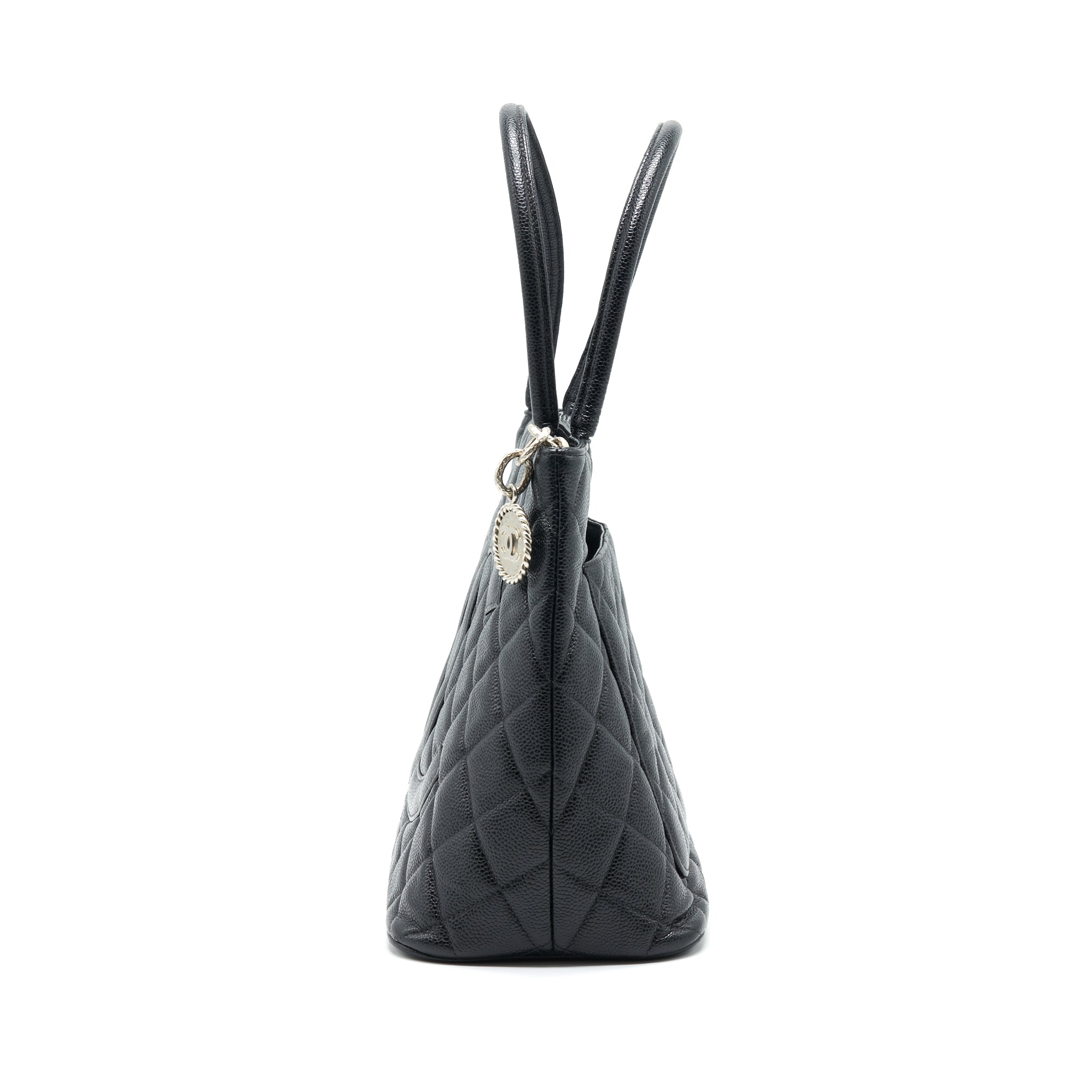 CHANEL VINTAG MEDALLION TOTE BAG CAVIAR BLACK SHW