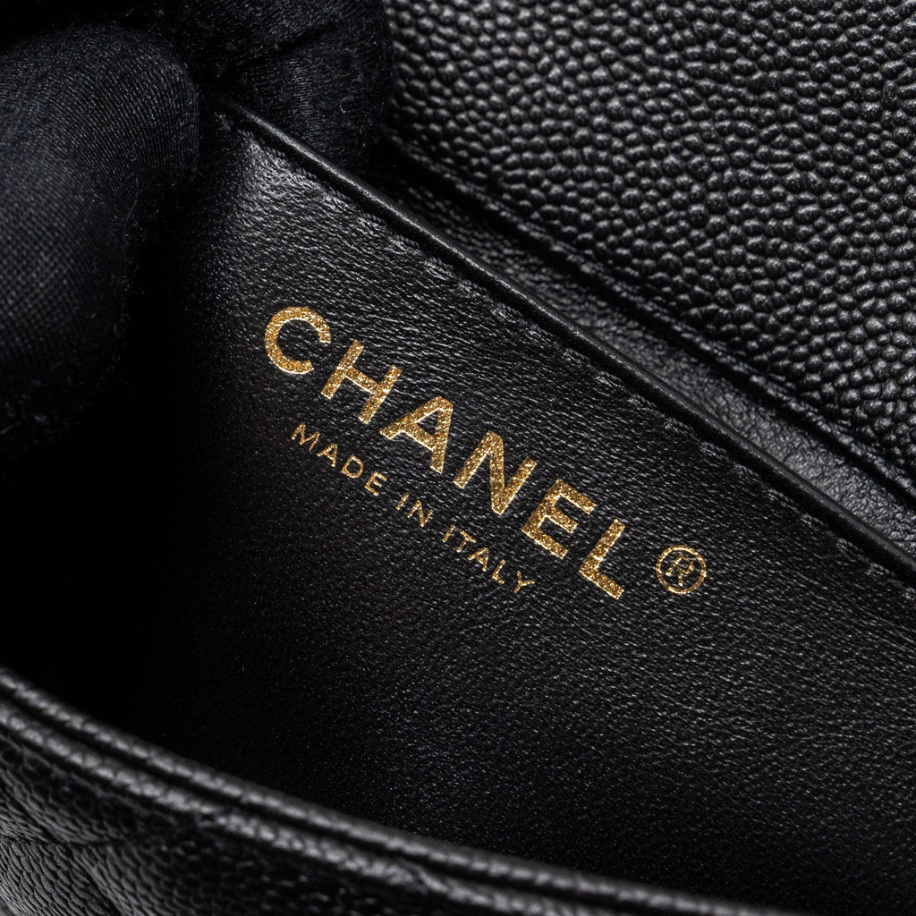 CHANEL 23P MINI COCO LOVE FLAP BAG CAVIAR BLACK GHW(MICROCHIP)