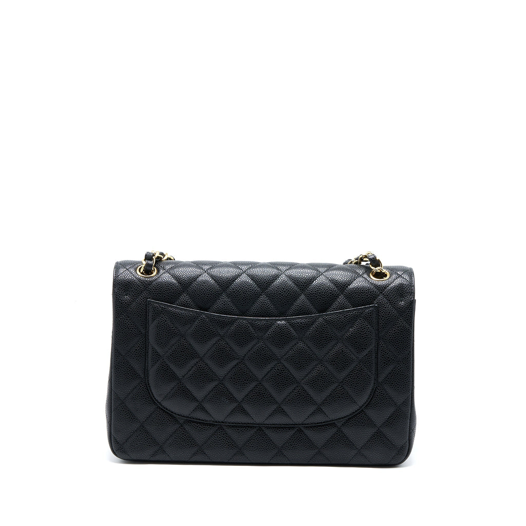 CHANEL JUMBO CLASSIC DOUBLE FLAP BAG CAVIAR BLACK GHW
