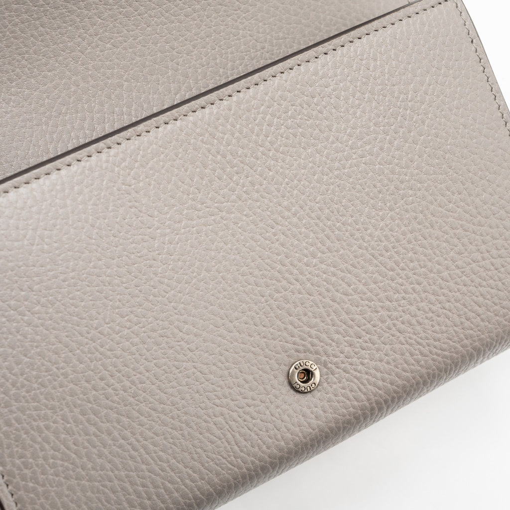 GUCCI DIONYSUS LEATHER MINI CHAIN BAG CALFSKIN GREY SHW