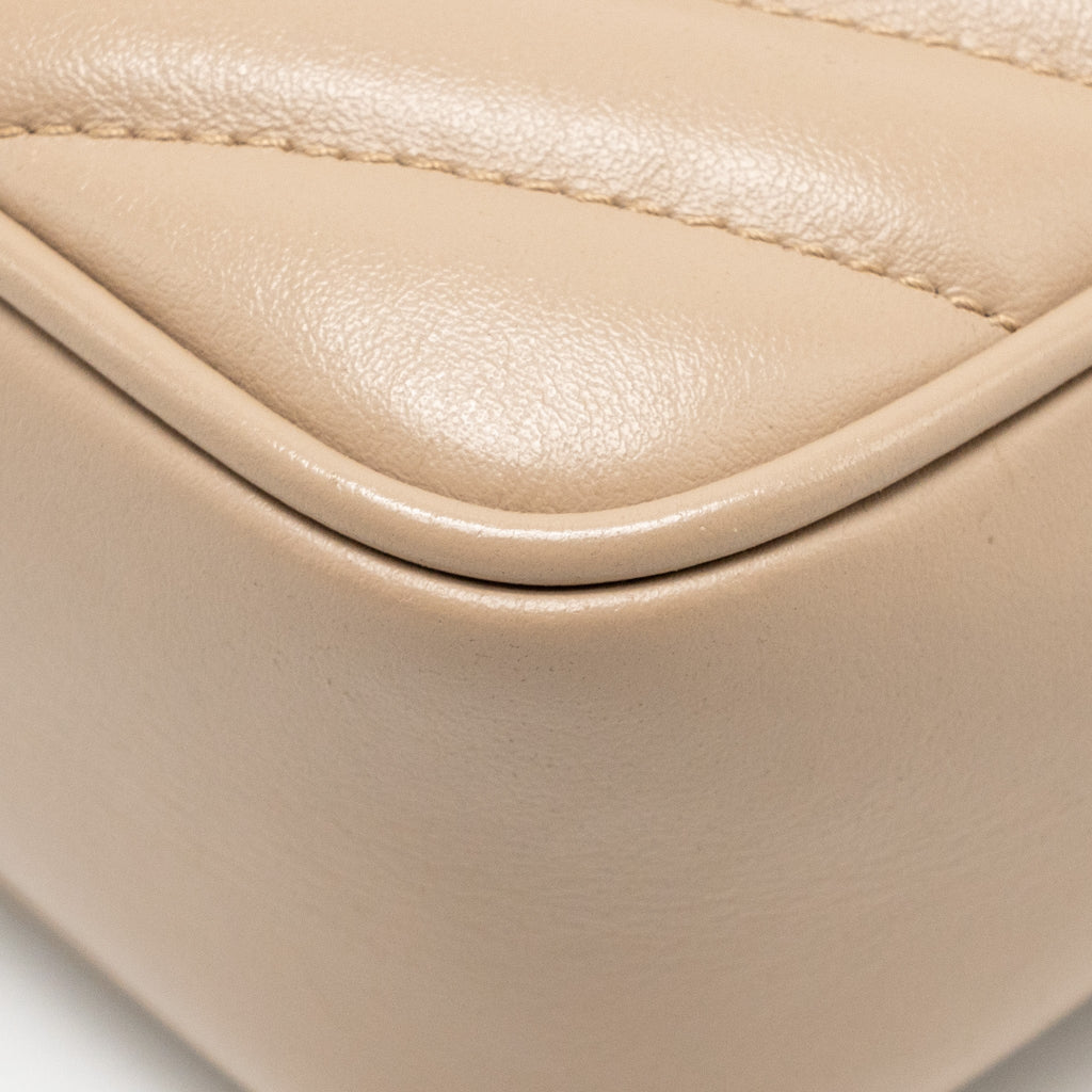 SAINT LAURENT/YSL LOU CAMERA BAG CALFSKIN BEIGE GHW