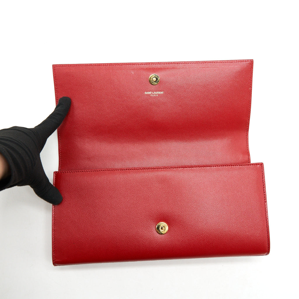 SAINT LAURENT/YSL CLUTCH CAVIAR RED GHW