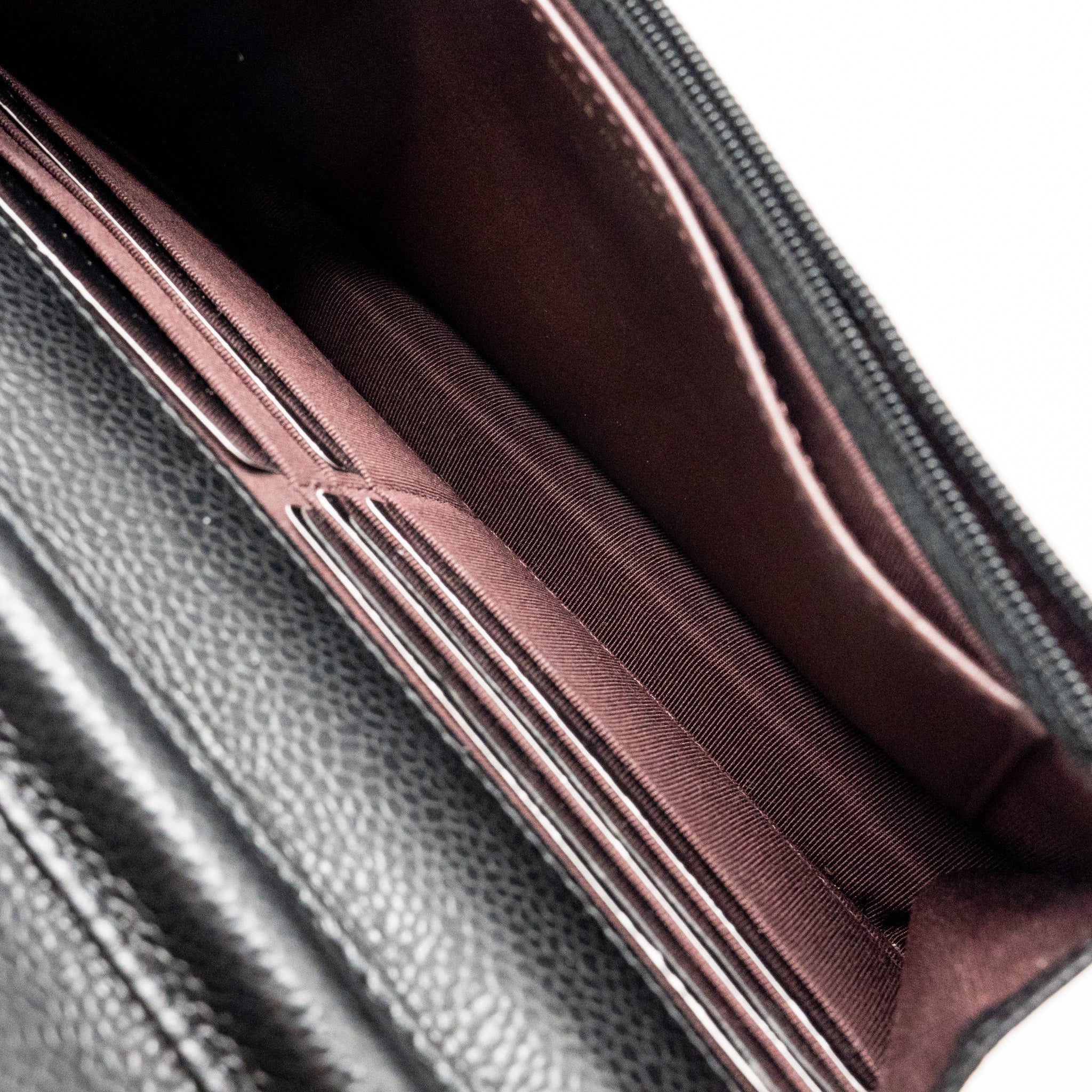 CHANEL CLASSIC WALLET ON CHAIN CAVIAR BLACK GHW (MICROCHIP)