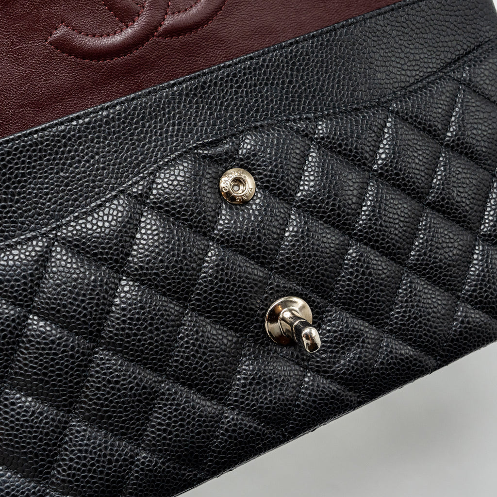 CHANEL MEDIUM CLASSIC DOUBLE FLAP BAG CAVIAR BLACK SHW