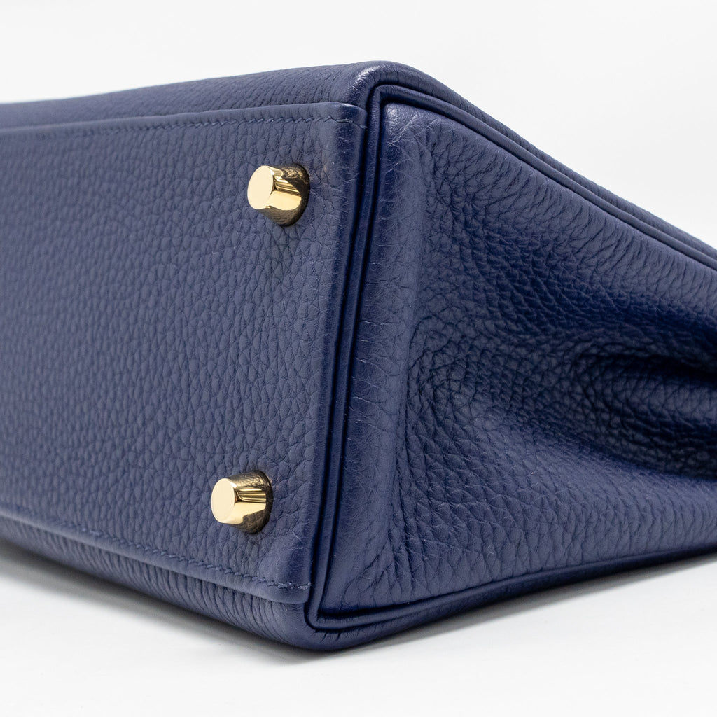 HERMES KELLY 25 TOGO BLUE GHW