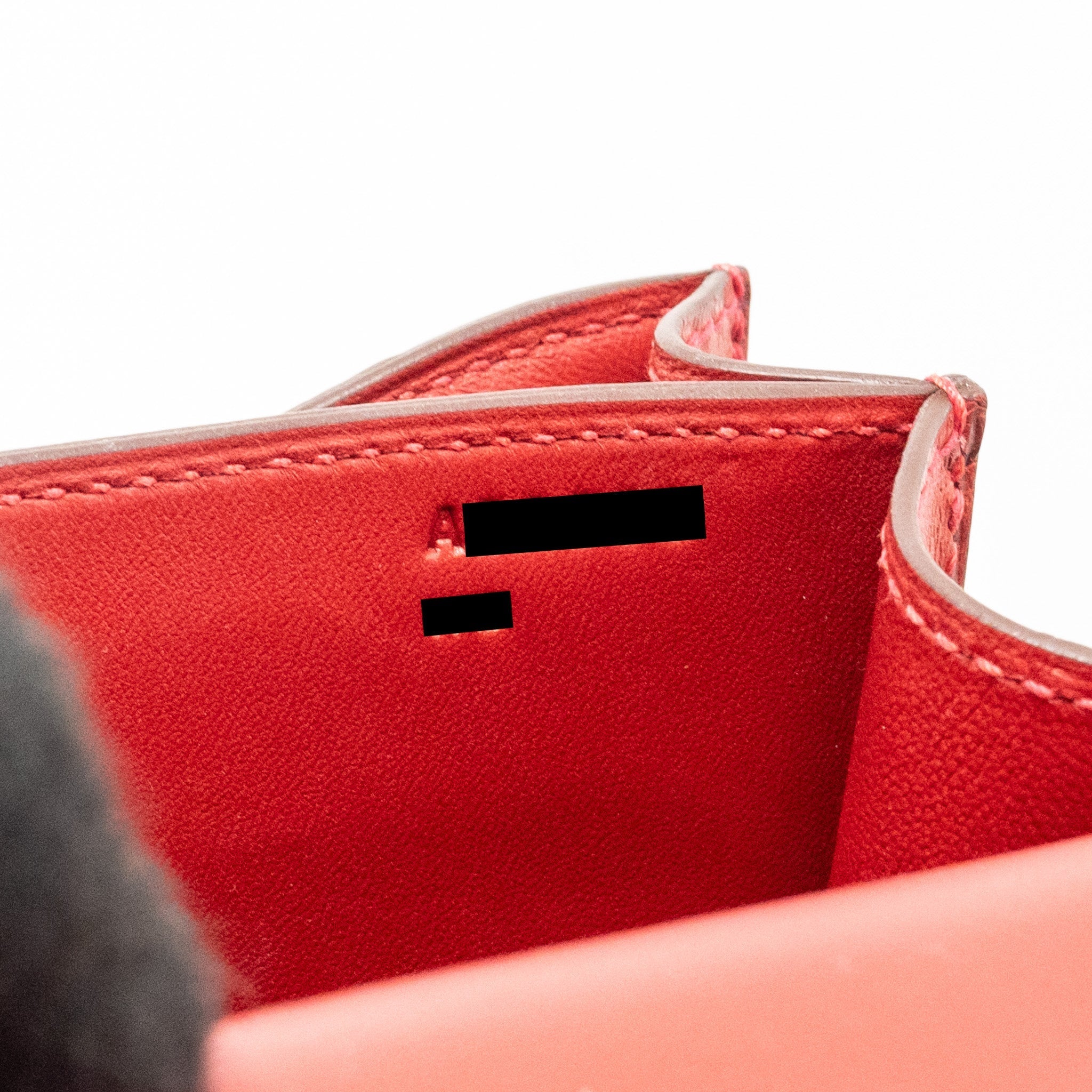 HERMES MINI CONSTANCE OSTRICH ROUGE VIF GHW