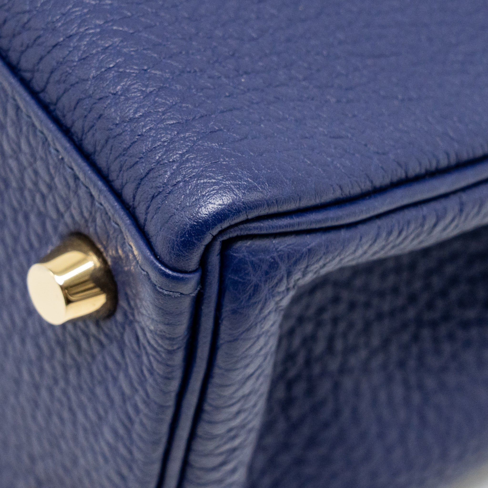 HERMES KELLY 25 TOGO BLUE GHW