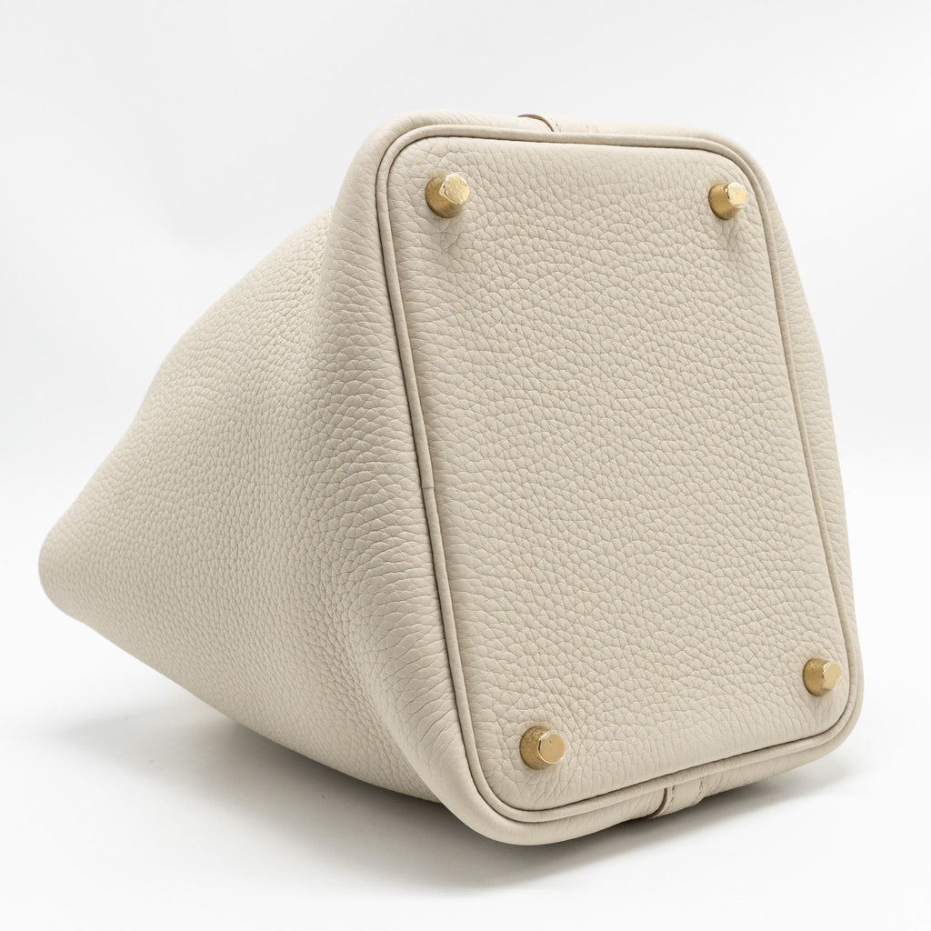 HERMES PICOTIN 18 LOCK BAG OSTRICH TOUCH/CLEMENCE BETON GHW
