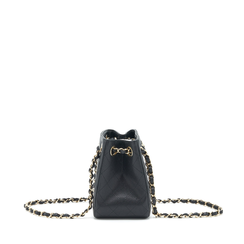 CHANEL 22S BUCKET BAG CAVIAR BLACK LGHW (MICROCHIP)