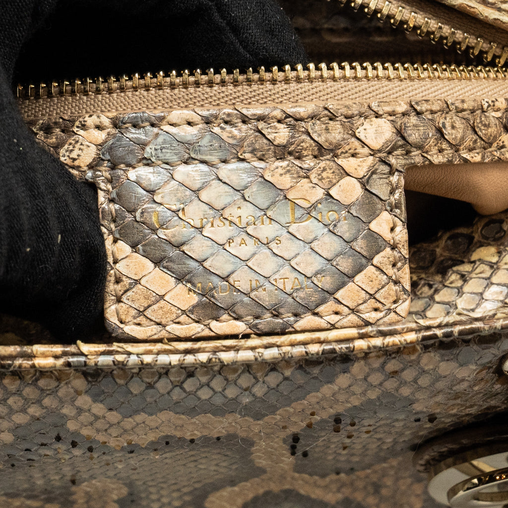 DIOR MEDIUM LADY DIOR PYTHON MULTICOLOUR LGHW