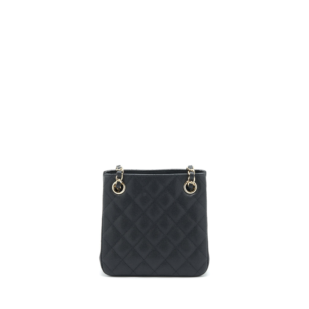 CHANEL 22S BUCKET BAG CAVIAR BLACK LGHW (MICROCHIP)