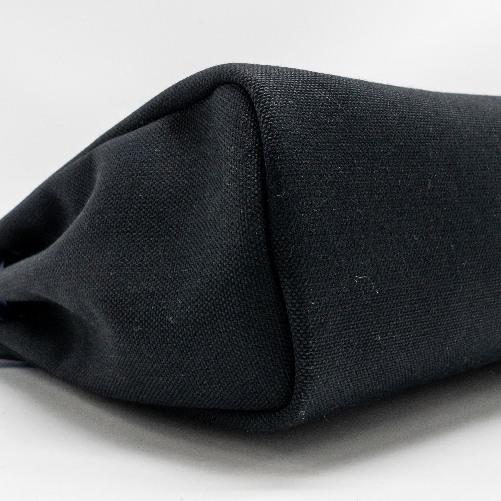HERMES HERBAG 31 ZIP BAG CANVAS/HUNTER LEATHER BLACK/BLEU SAPHIR SHW