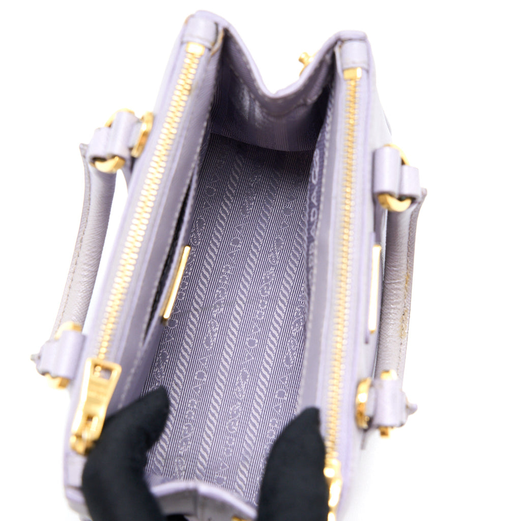 PRADA GALLERIA SAFFIANO MINI BAG LEATHER LIGHT PURPLE GHW