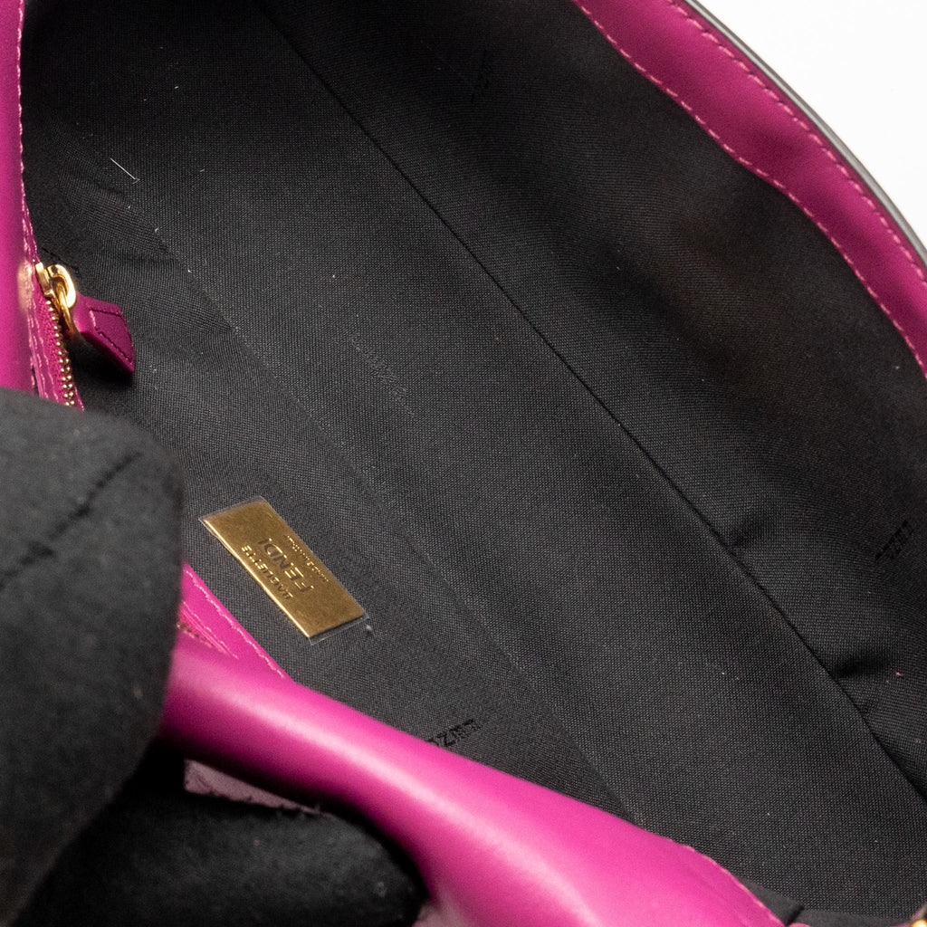 FENDI BAGUETTE BAG FF EMBOSSED NAPPA LEATHER PINK GHW