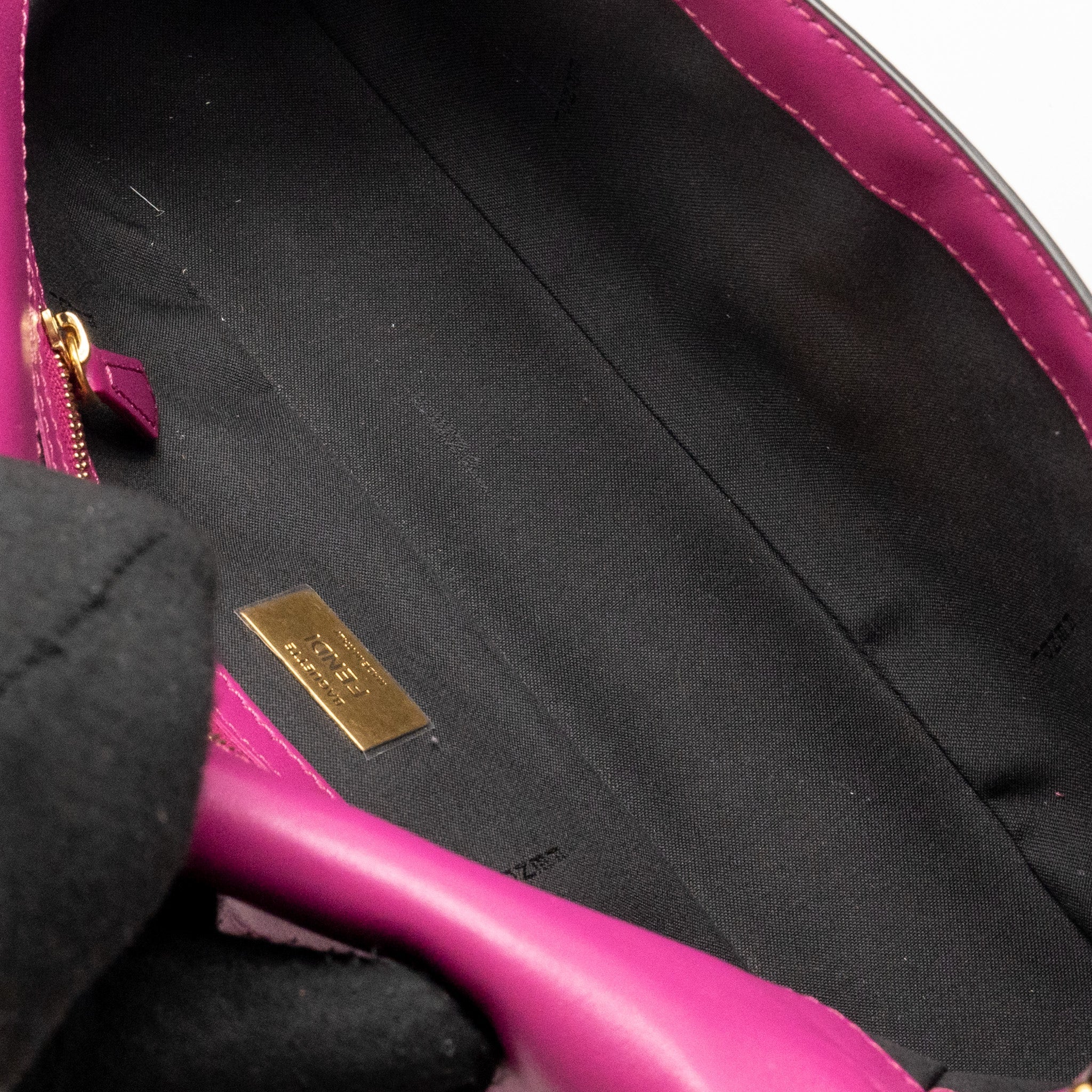 FENDI BAGUETTE BAG FF EMBOSSED NAPPA LEATHER PINK GHW