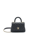 CHANEL MINI COCO HANDLE CAVIAR BLACK LGHW (MICROCHIP)