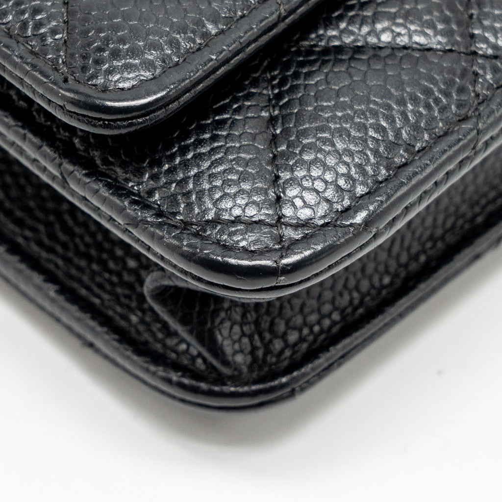 CHANEL CLASSIC WALLET ON CHAIN CAVIAR BLACK GHW