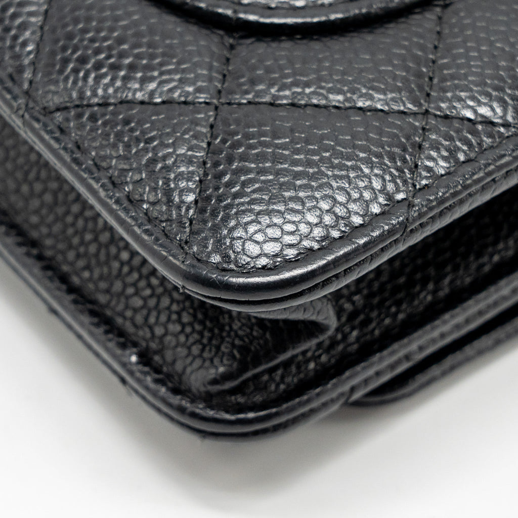 CHANEL CLASSIC WALLET ON CHAIN CAVIAR BLACK GHW