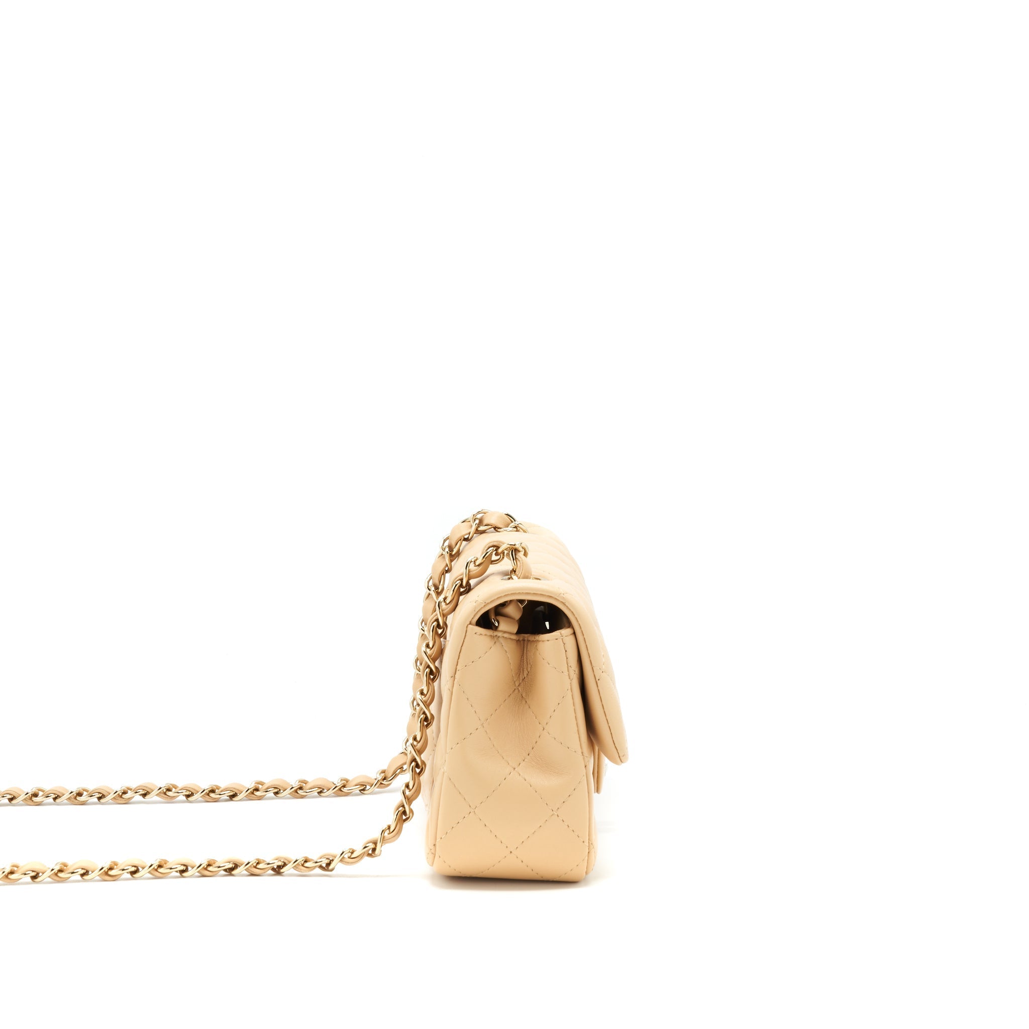 CHANEL 22C MINI RECTANGULAR FLAP BAG LAMBSKIN BEIGE LGHW