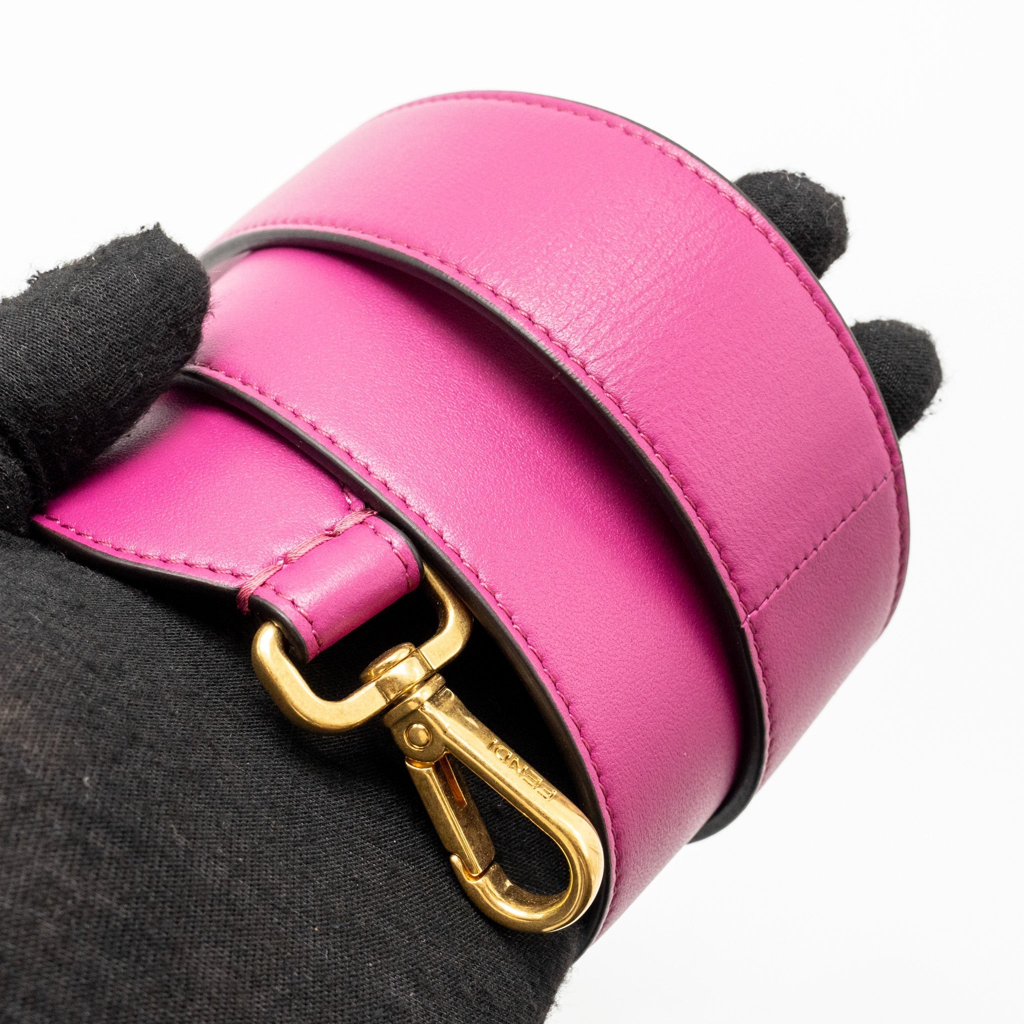 FENDI BAGUETTE BAG FF EMBOSSED NAPPA LEATHER PINK GHW