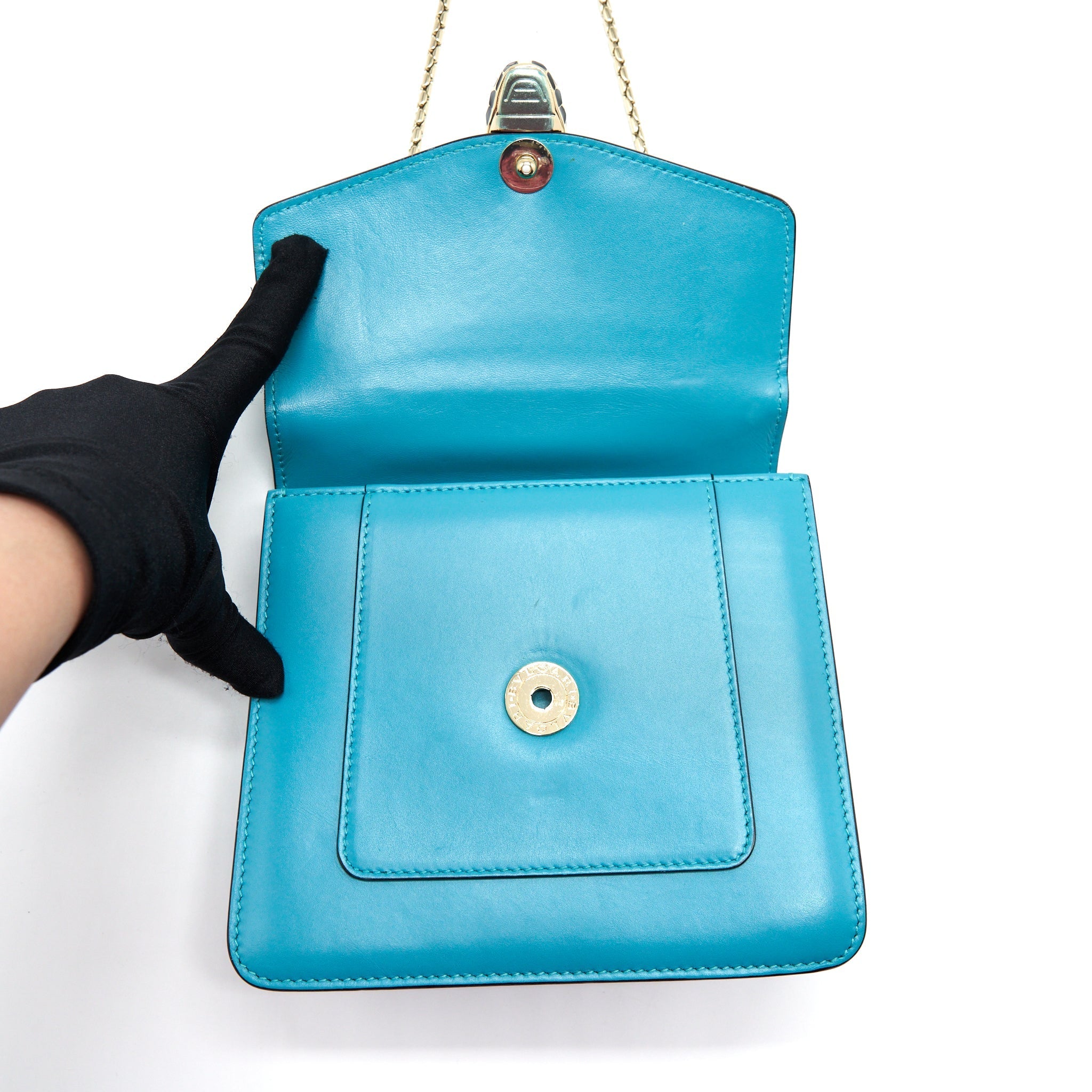 BVLGARI TOP HANDLE SERPENTI BAG BLUE