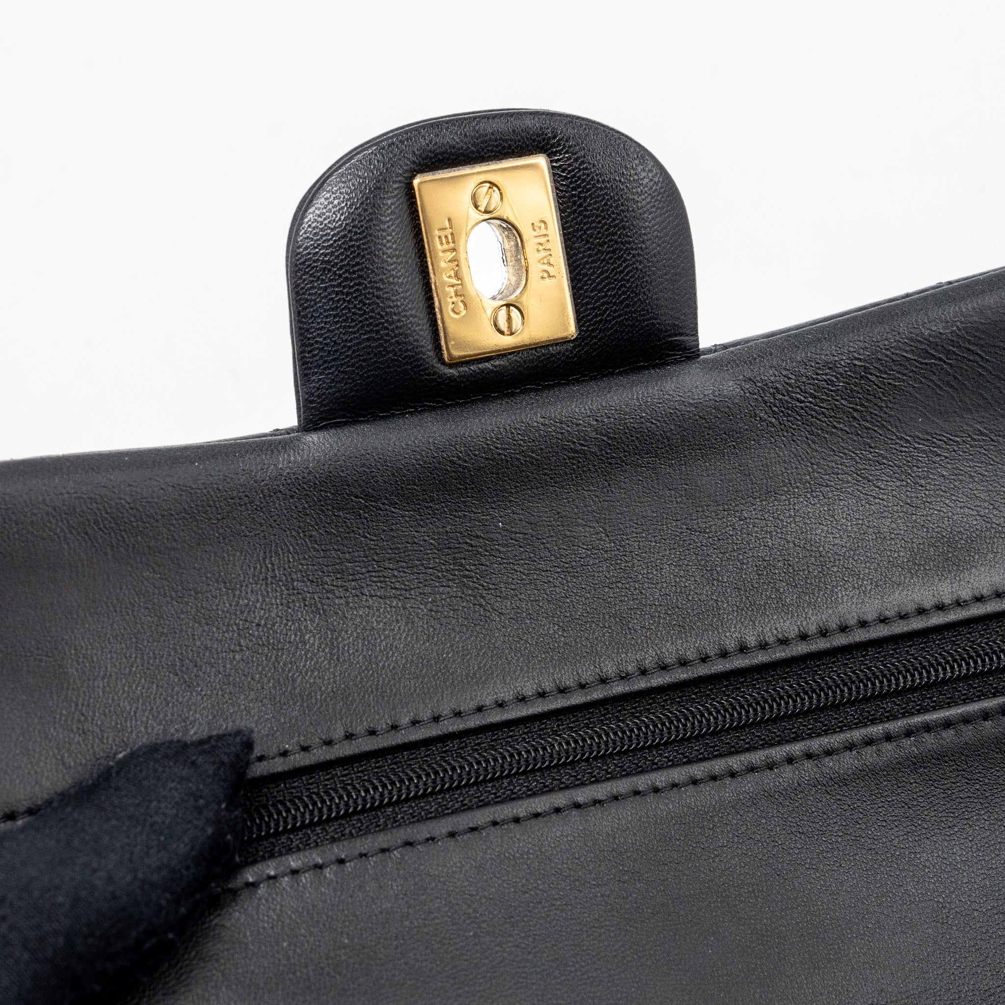 CHANEL SMALL CLASSIC DOUBLE FLAP BAG LAMBSKIN BLACK GHW
