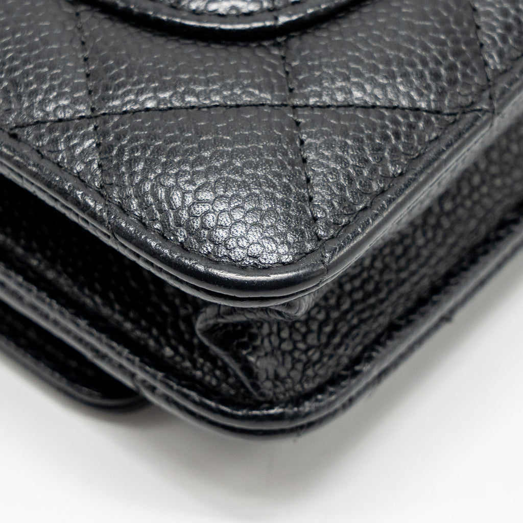 CHANEL CLASSIC WALLET ON CHAIN CAVIAR BLACK GHW