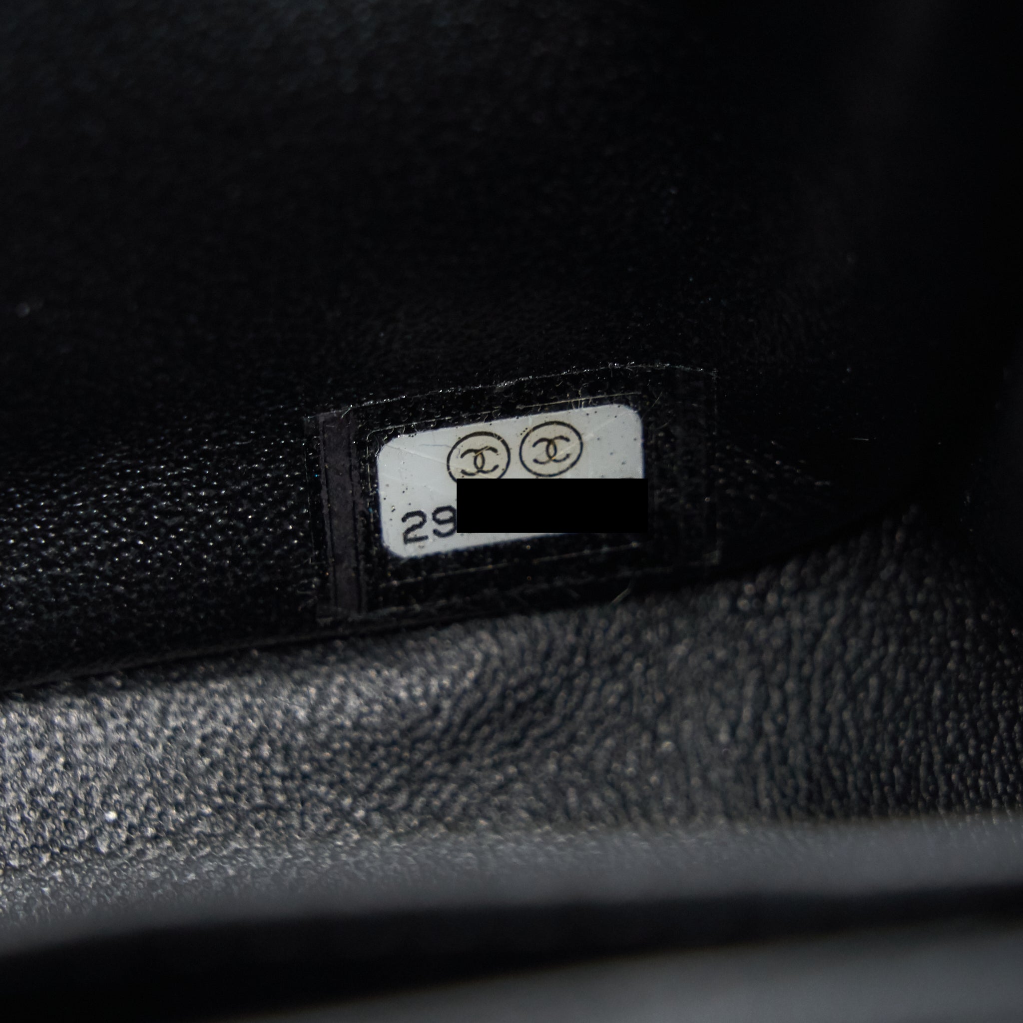 CHANEL MINI SQUARE LAMBSKIN BLACK LGHW SERIAL 29