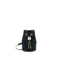 CHANEL PEARL CRUSH ON CHAIN MINI BUCKET VELVET BLACK LGHW