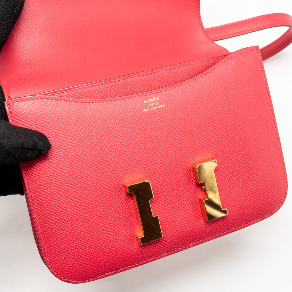 HERMES MINI CONSTANCE EPSOM ROSE EXTREME GHW