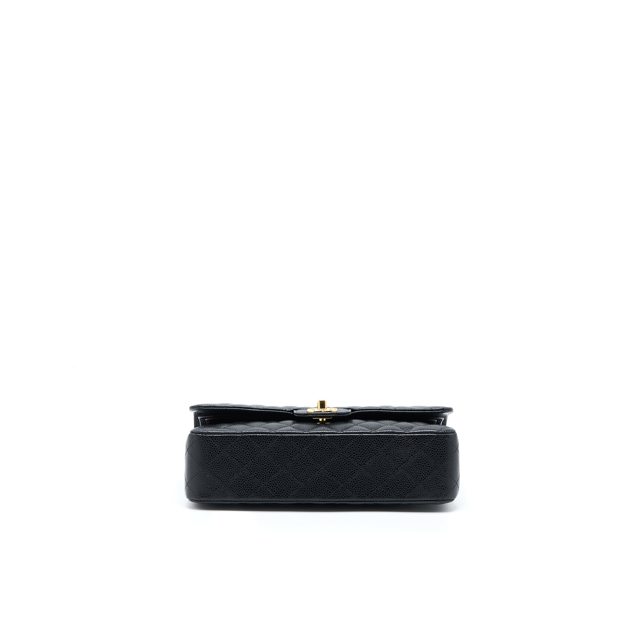 CHANEL MEDIUM CLASSIC DOUBLE FLAP BAG CAVIAR BLACK GHW (MICROCHIP)