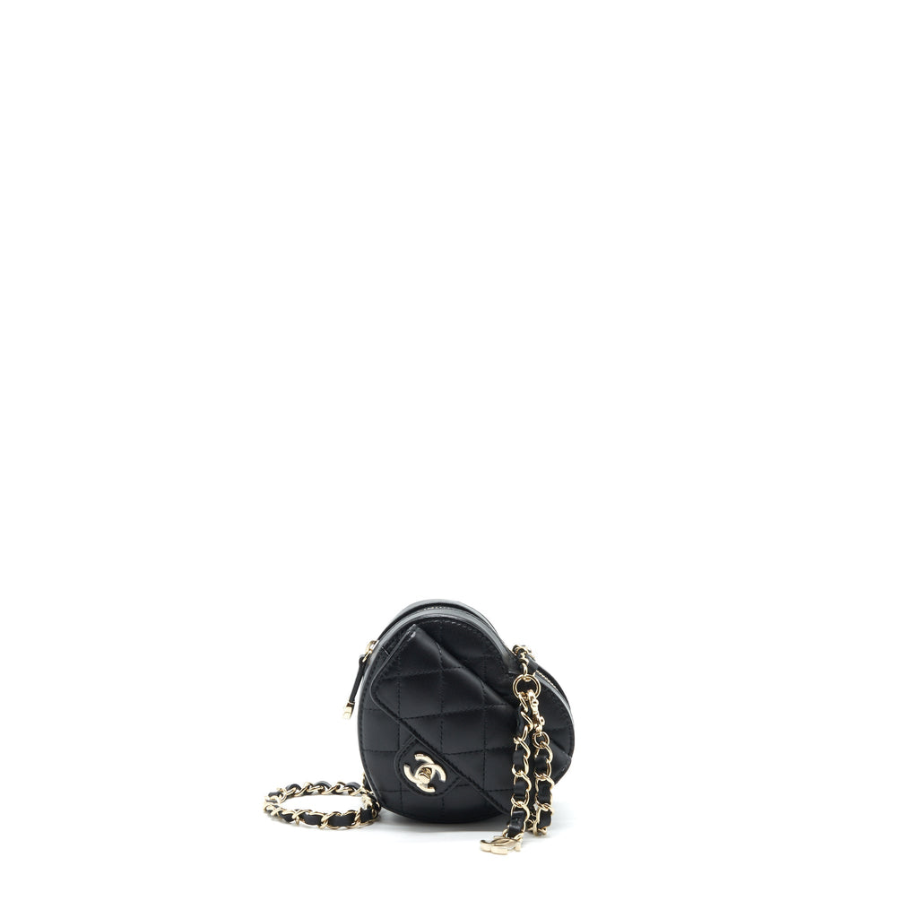 CHANEL 22S HEART BELT BAG LAMBSKIN BLACK LGHW