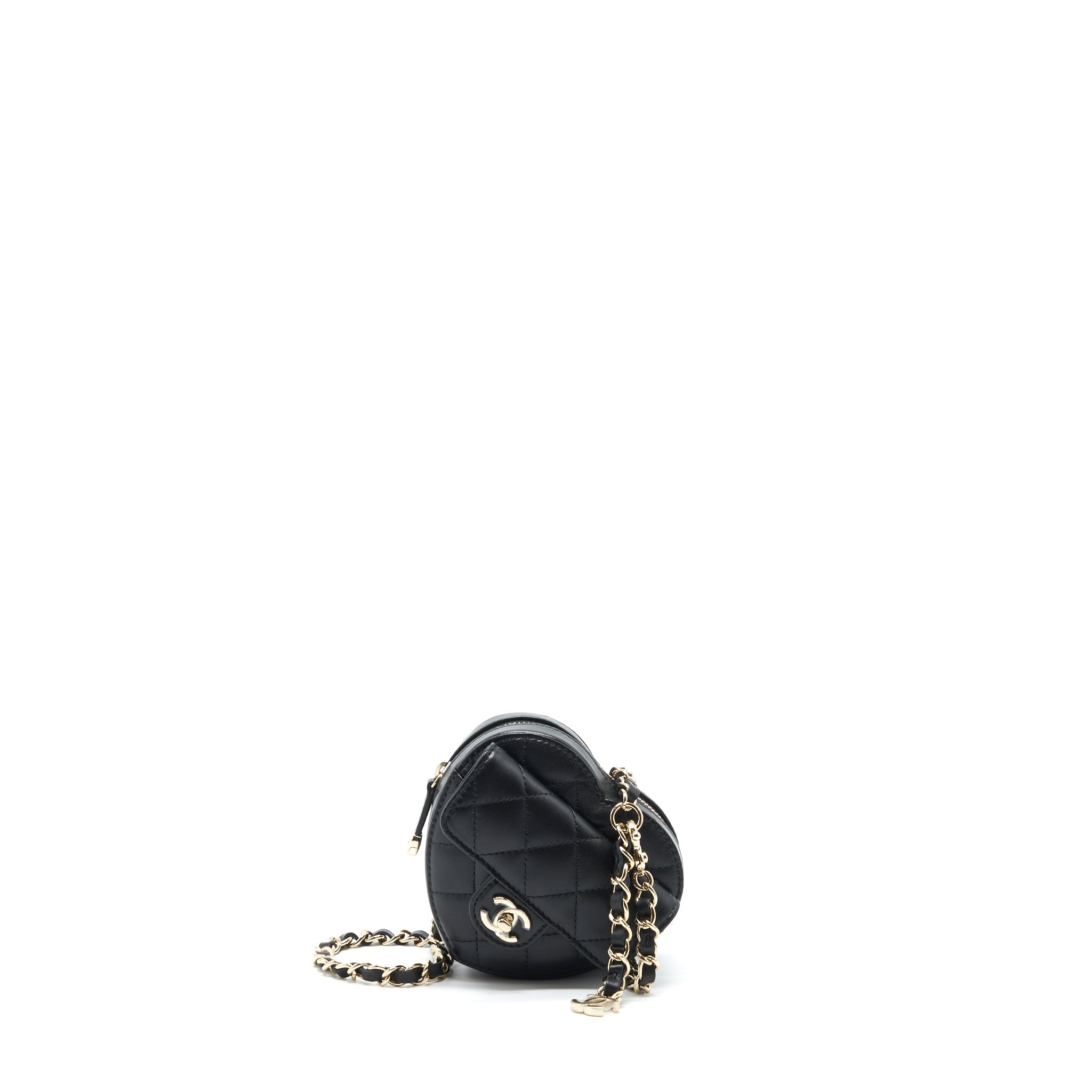 CHANEL 22S HEART BELT BAG LAMBSKIN BLACK LGHW