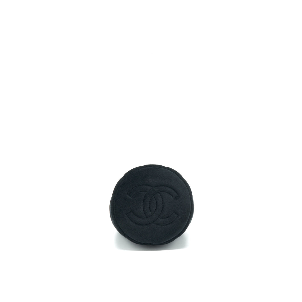 CHANEL PEARL CRUSH ON CHAIN MINI BUCKET VELVET BLACK LGHW