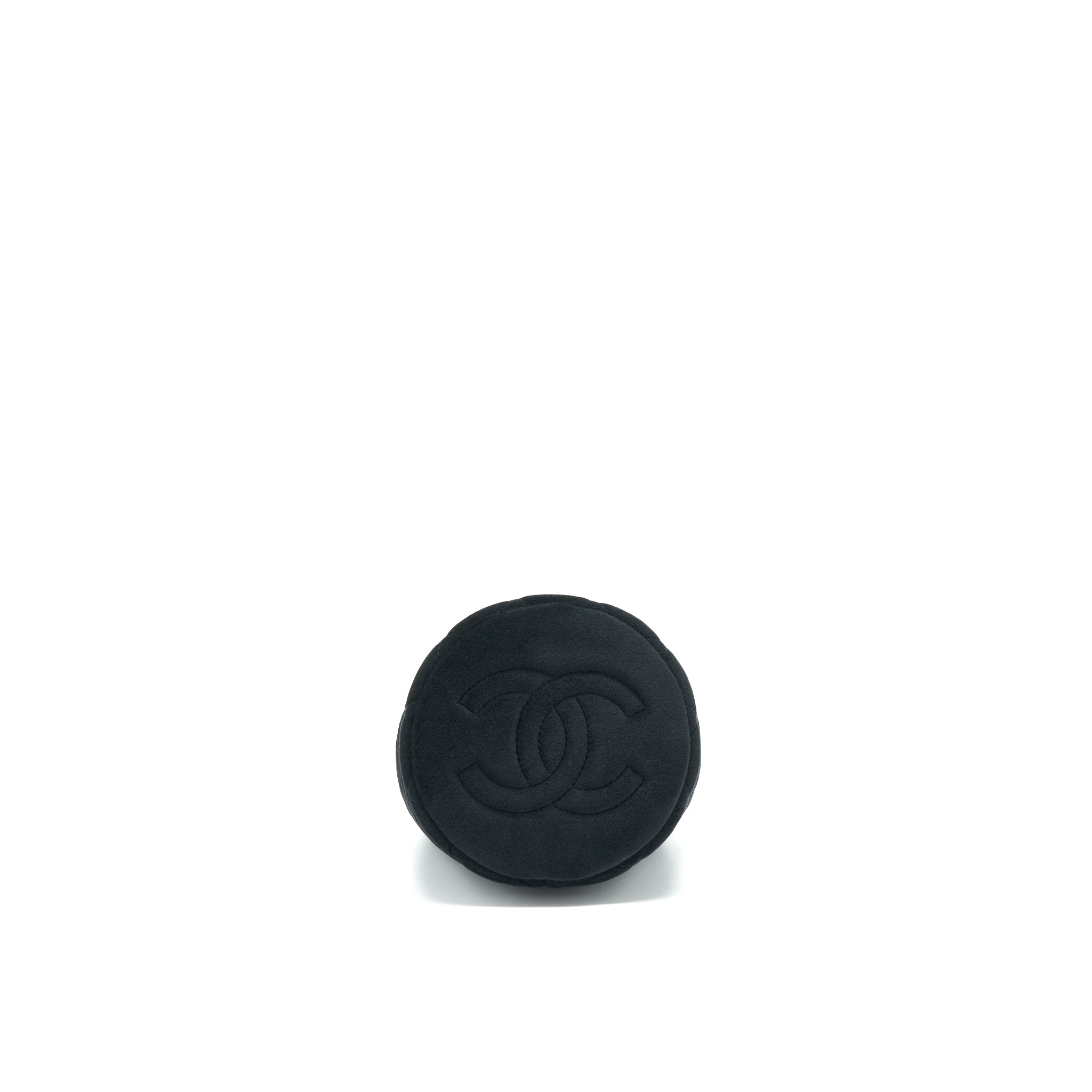 CHANEL PEARL CRUSH ON CHAIN MINI BUCKET VELVET BLACK LGHW