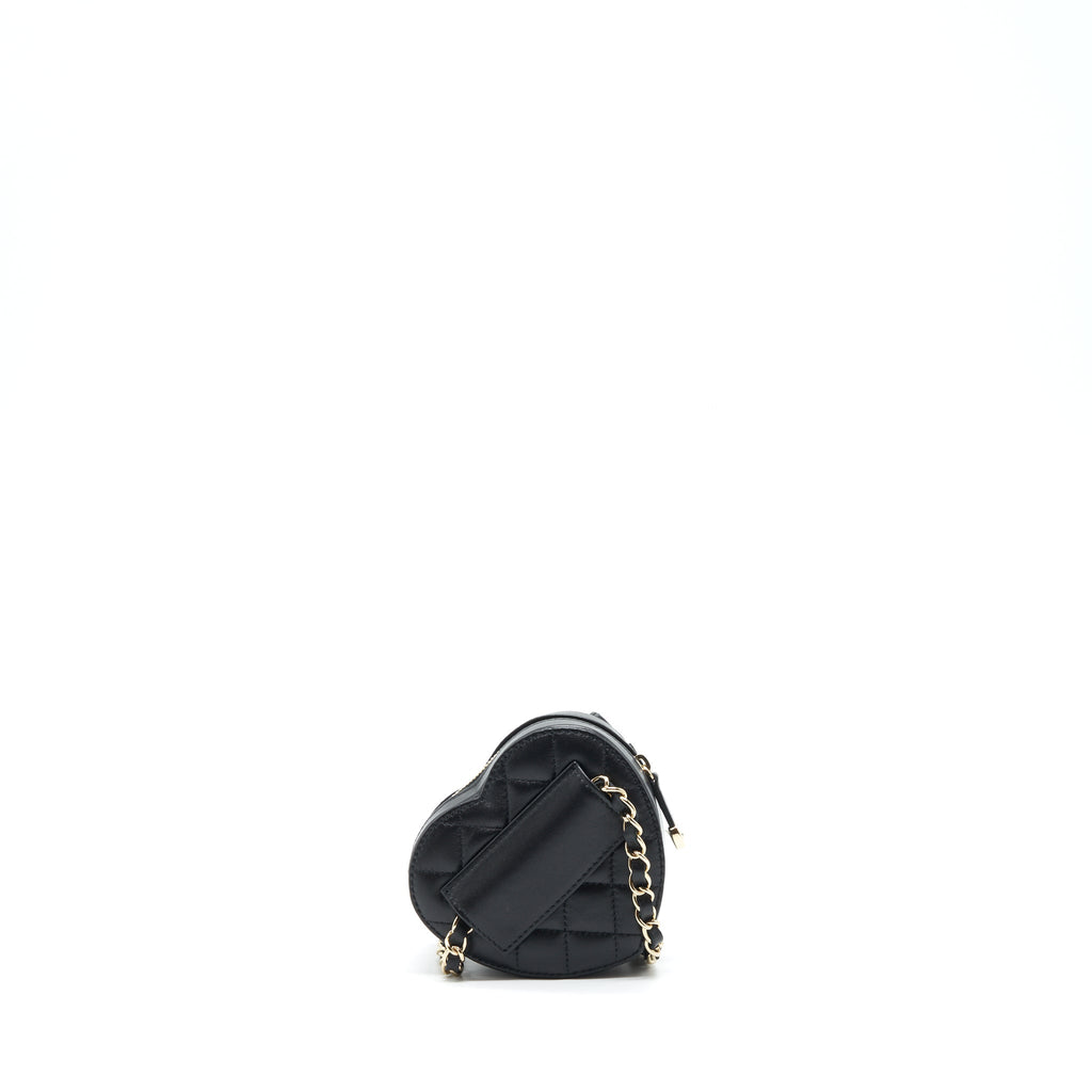 CHANEL 22S HEART BELT BAG LAMBSKIN BLACK LGHW
