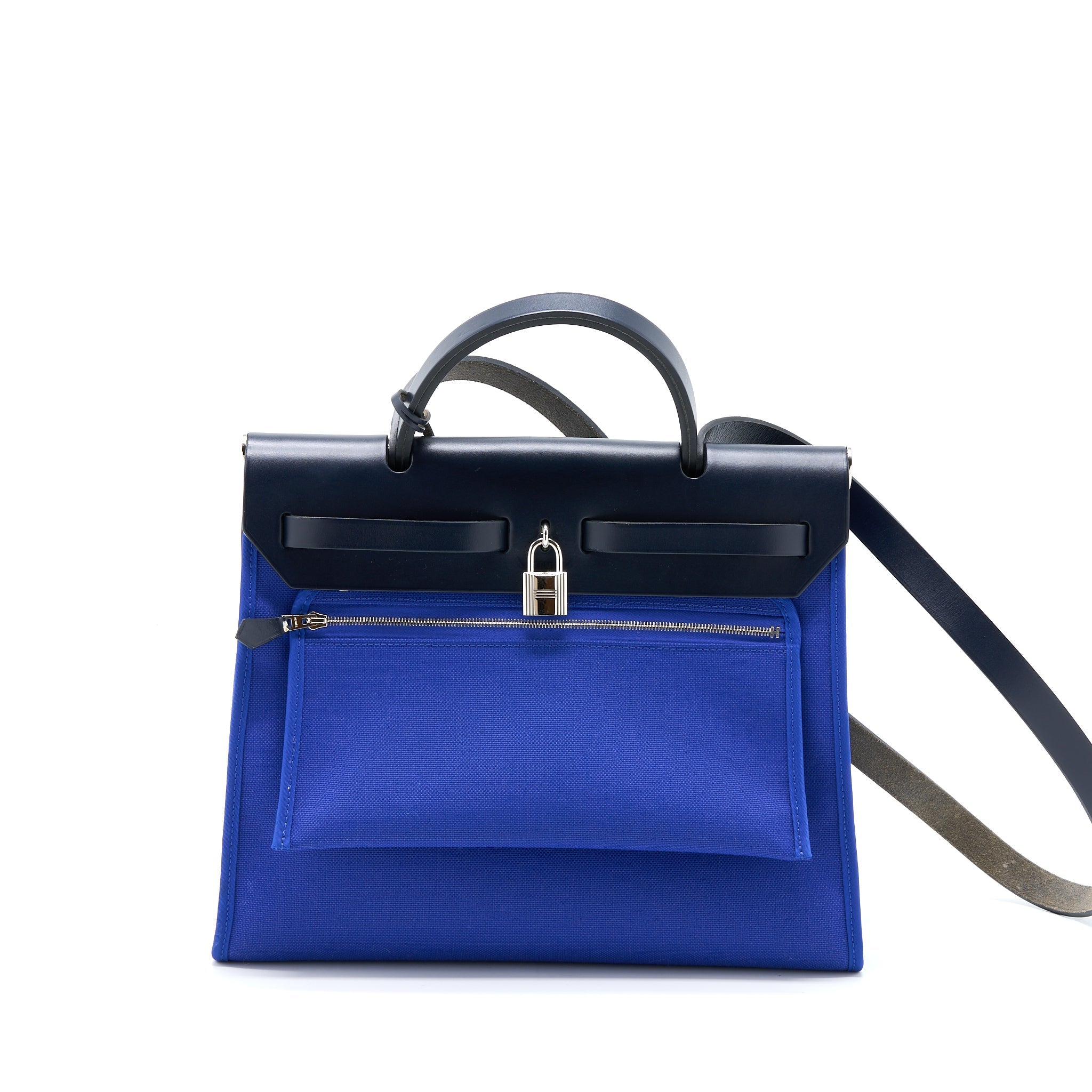 HERMES HERBAG 31 CANVAS BLUE SHW