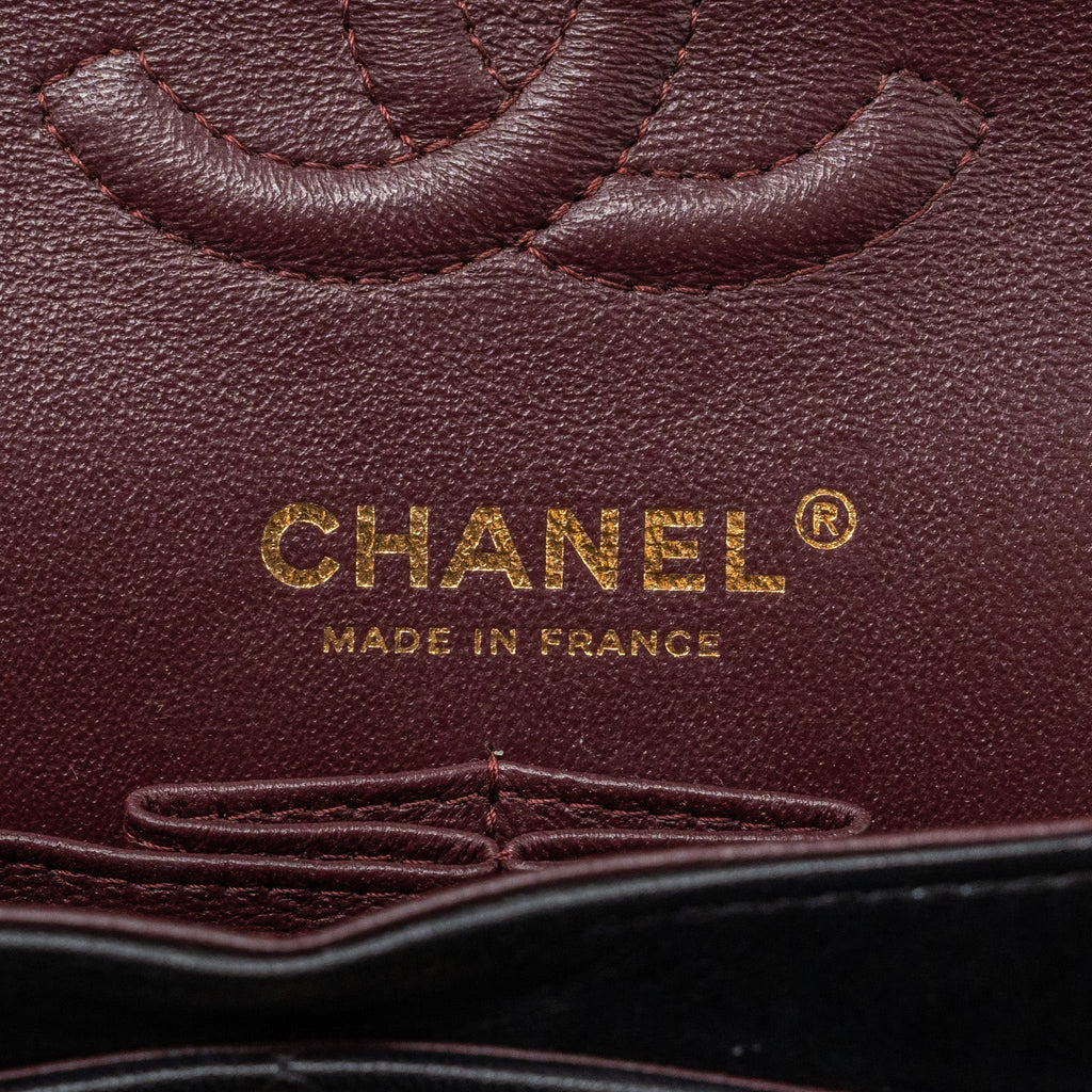 CHANEL SMALL CLASSIC DOUBLE FLAP BAG LAMBSKIN BLACK GHW