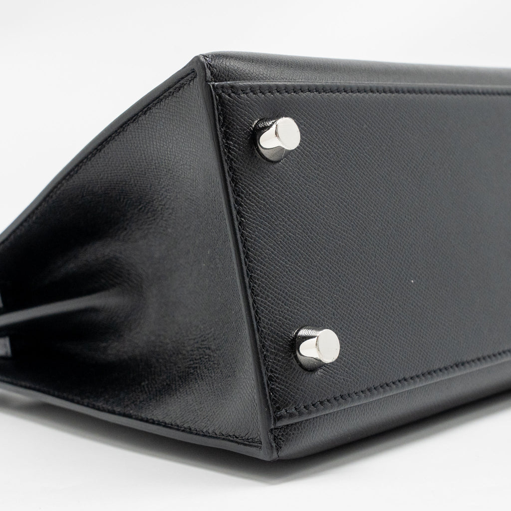 HERMES TOUCH KELLY 25 MADAME / CROCODILE NILOTICUS BLACK SHW